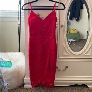 Red Lace Bodycon Dress